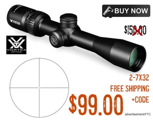 Vortex Crossfire Ii 2-7x32 Scout Scope Only $99.00 Free S&h +code