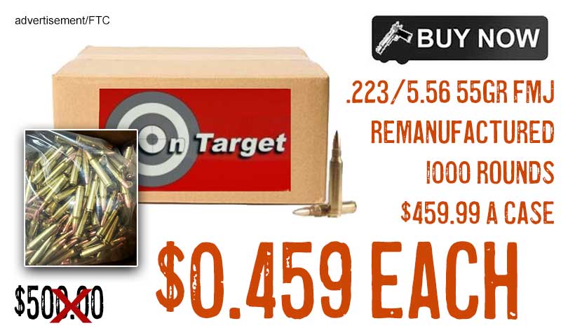 ON TARGET .223/5.56 55gr Remanufactured FMJ Ammunition 1000rd lowest price