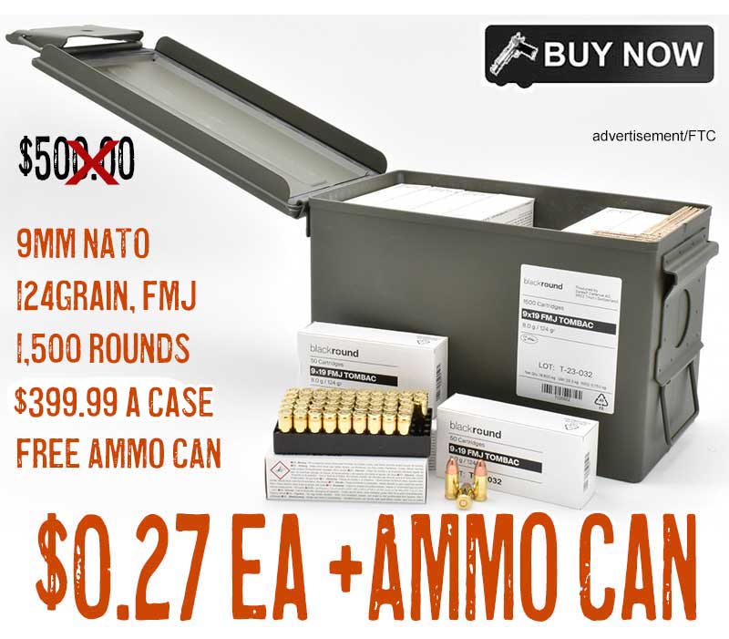 Swiss 9mm 124Gr Ammo 1,500rnds Mil Overrun $0.27Ea +FREE Ammo Can