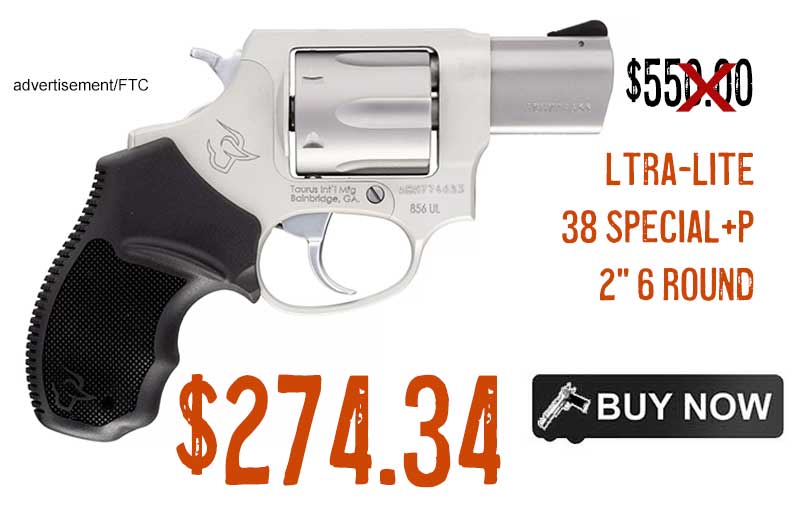 Taurus 856 Ultra-Lite 38 Special+P 2" 6 Round Stainless Steel Revolver