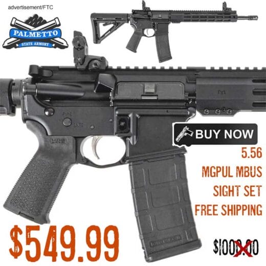 PSA 16" Mid-Length 5.56 Nato 1/7 Nitride 13.5" Hex M-Lok MOE EPT Rifle W/MBUS Sight Set lowest price nov2024