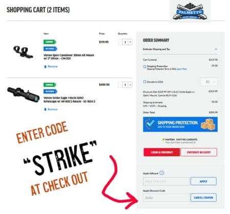 Vortex Strike Eagle 1-8×24 Gen 2 Riflescope coupon code