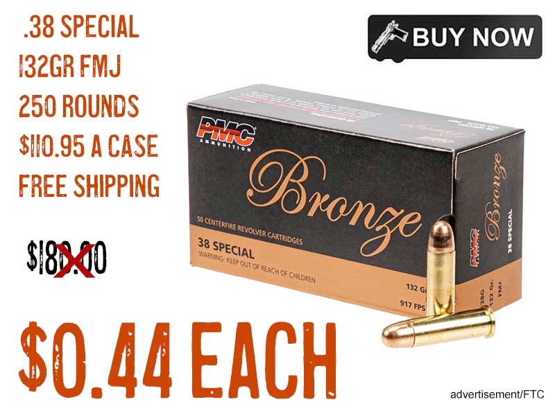 250 Rounds PMC Bronze .38 Special 132gr FMJ Ammo $0.44 EA FREE S&H