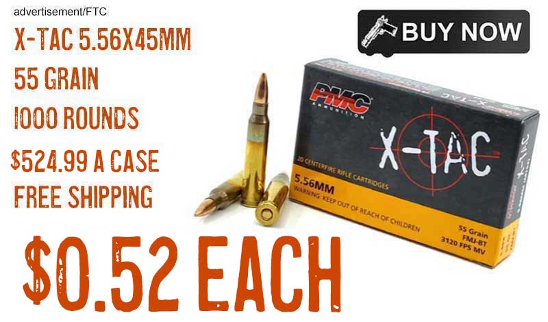 PMC X-TAC 5.56x45mm 55Grn FMJ Ammo 1000 Rounds 4.99 FREE S&H