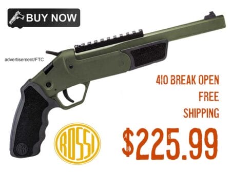 ROSSI Brawler 410Ga Break Open 1-Shot OD Grn Pistol $225.99 FREE S&H