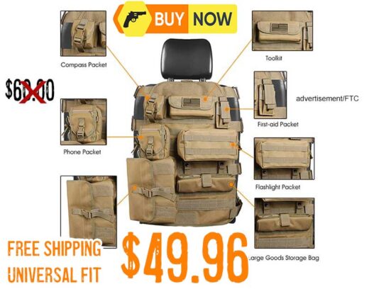 SUNPIE Large Tactical Seat Cover Organizer lowest price feb2025