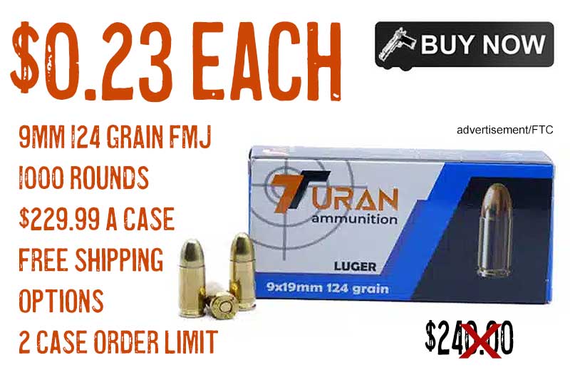 TURAN 9mm 124 Grain FMJ Ammunition lowest 1000 price