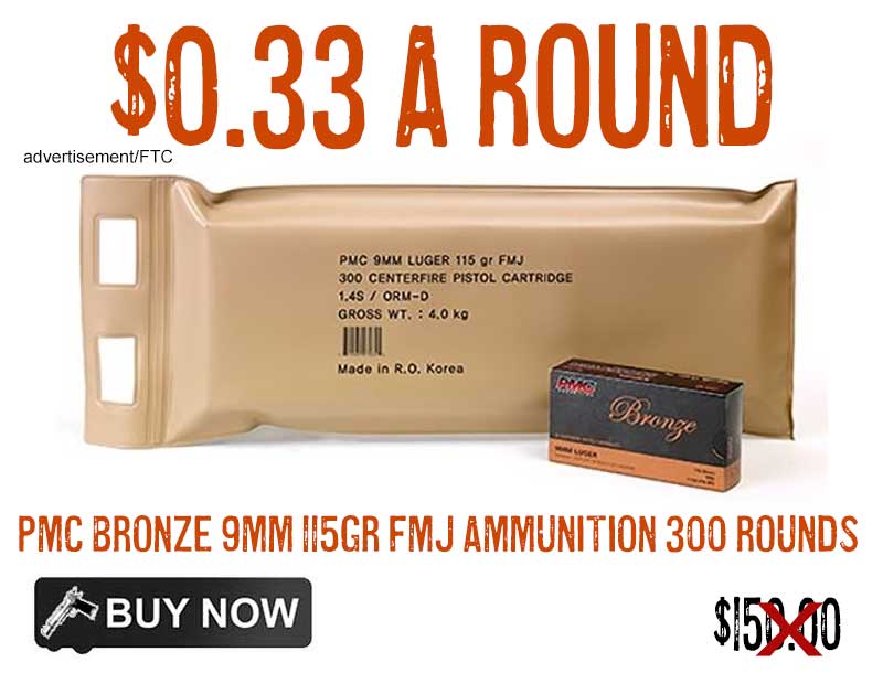 PMC BRONZE 9MM 115GR FMJ AMMUNITION 300 ROUND lowest price