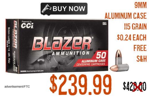 CCI Blazer 9mm 115gr Full Metal Jacket Aluminum Case Ammo Best Price oct2024