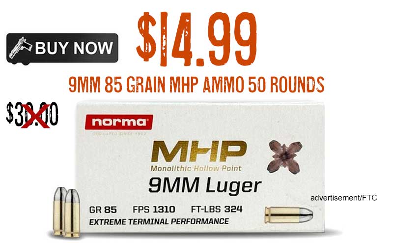 Norma 9mm 85Grain MHP Ammo 50 Rounds lowest price