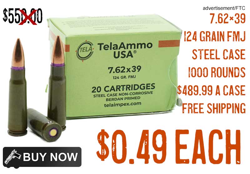 Telaammo USA 7.62×39 124 Grain FMJ Steel Case Ammo lowest price