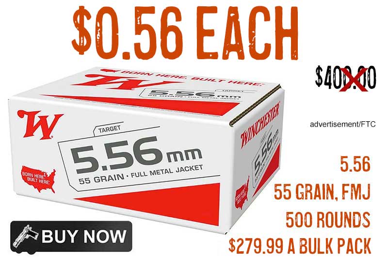 Winchester USA 5.56 Bulk Ammo 55 Grain FMJ Ammo lowest price july2024