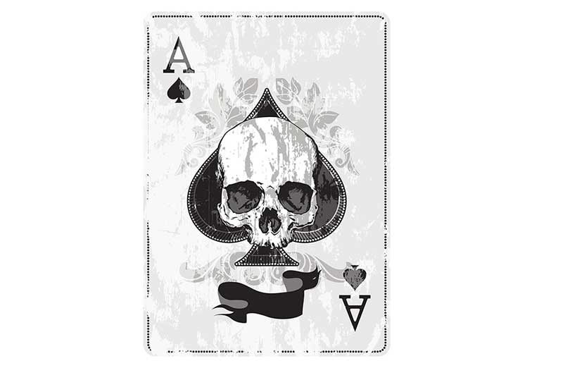 death card Ace of spades with skull self defense iStock-sky63 1019375738