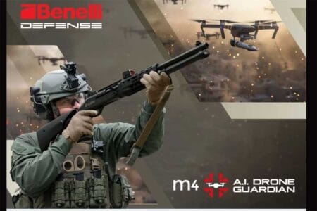 Benelli autoloading shotguns, with #4 buckshot, are effective against airborne drones