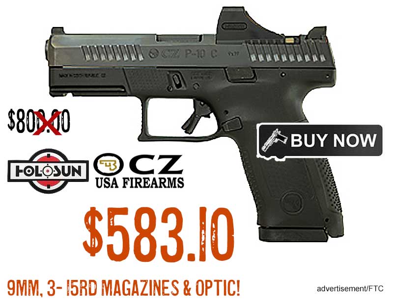 CZ P-10 C 9mm Pistol & Holosun SCS Red Dot lowest price