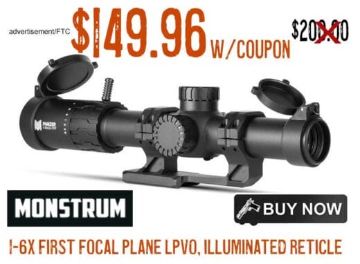 Monstrum Panzer 1-6x First Focal Plane LPVO Rifle Scope lowest price oct2024