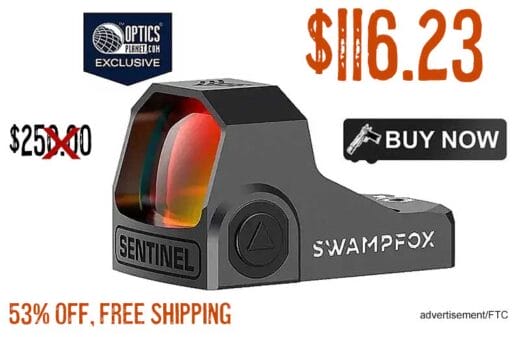 Swampfox Sentinel 1x16mm 3 MOA Dot Ultra Compact Micro Dot Sight lowest price