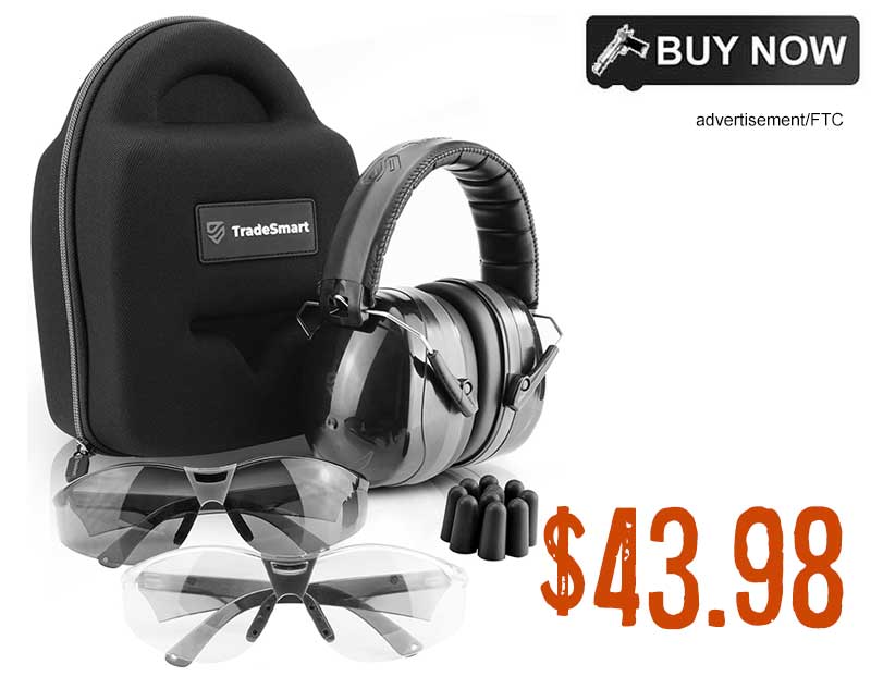 TradeSmart Shooting Ear Pro Comfort+ NRR 28 Earmuffs, Glasses & Earplugs & Carry Case lowest price