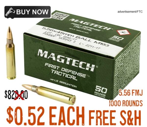 Magtech First Defense tactical 5.56 Nato 55 Grain Full Metal jacket ammo lowest price