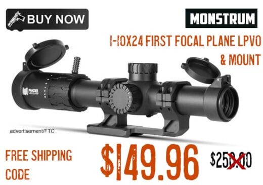 Monstrum Panzer ED 1-10x28 FFP LPVO Scope & Mount lowest price