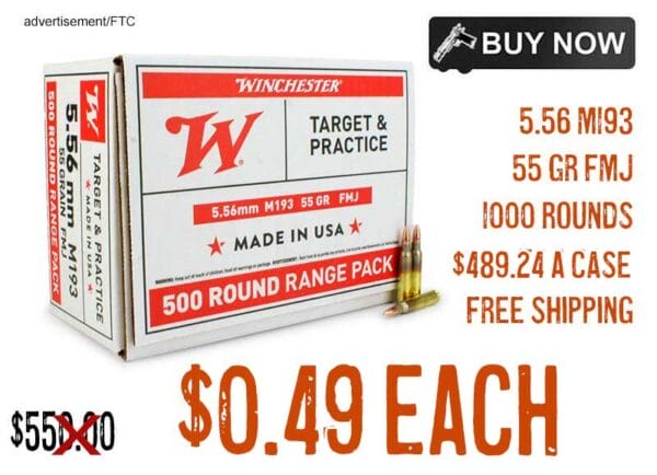 Winchester Target & Practice 5.56 M193 55 Gr FMJ 1000 Rounds lowest price oct2024