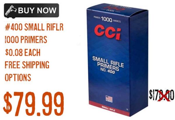 CCI 400 Small Rifle Primers, 1000 piece boxes lowest price dec2024