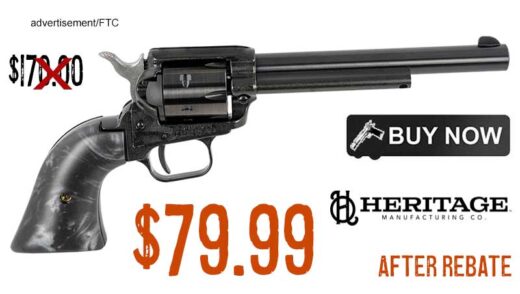 Heritage Rough Rider Black Pearl 22LR Pistol lowest rebate price