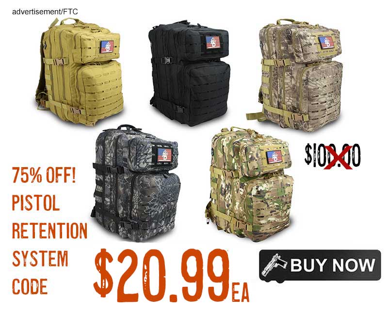 RTAC Large Lasercut MOLLE Backpack with a Pistol Retention System lowest price ever nov2024