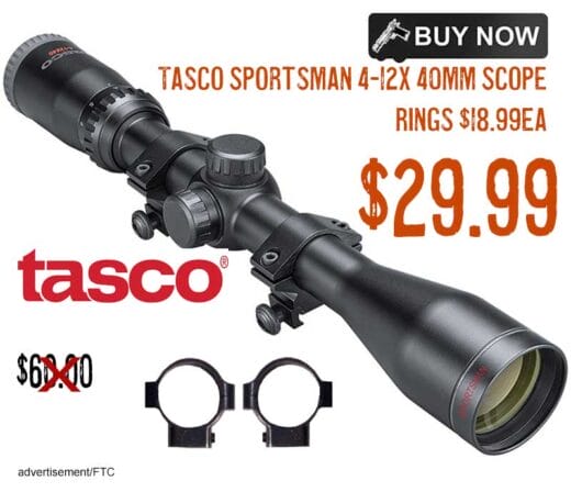 Tasco Sportsman 4-12x 40mm rifle scope lowest price