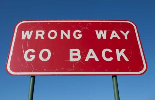 Wrong way go back sign iStock-Philhillphotography 177425160