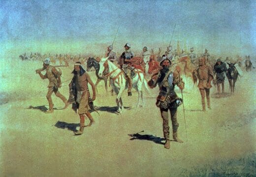 Coronado Sets Out to the North. oil painting by Frederic Remington, c. 1900. Public Domain