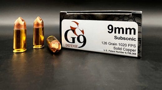 G9 Defense 9mm Copper Subsonic Ammunition