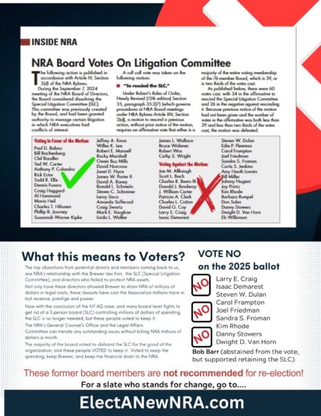 NRA Board of Directors Special Litigation Committee Statement 2024