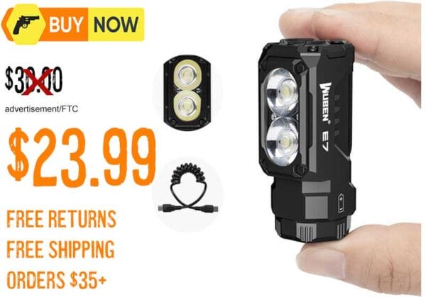 WUBEN E7 1800 Lumen Rechargeable Mini Flashlight lowest price feb2025