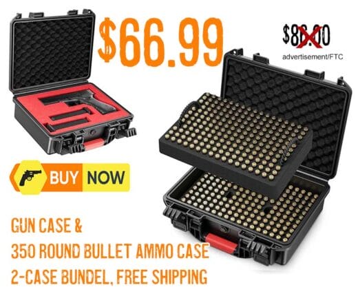 Kinghardcase 350 Round Bullet Locking Storage Case & Tactical Hard Gun Case Bundle lowest price