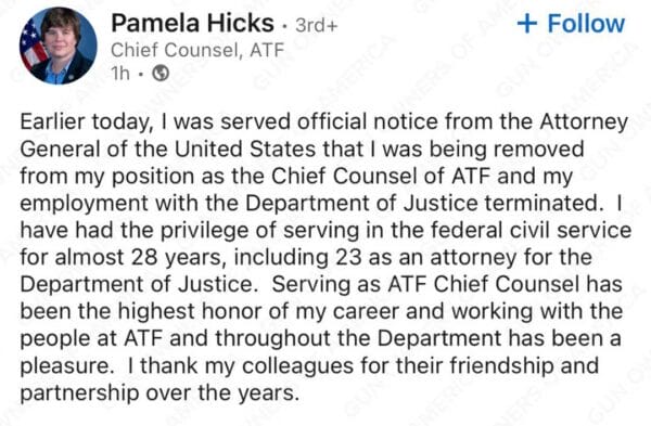 Pamela Hicks LinkedIn Statement 02-2025