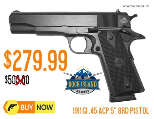 Rock Island 1911 GI .45 ACP 5" 8rd Pistol lowest price