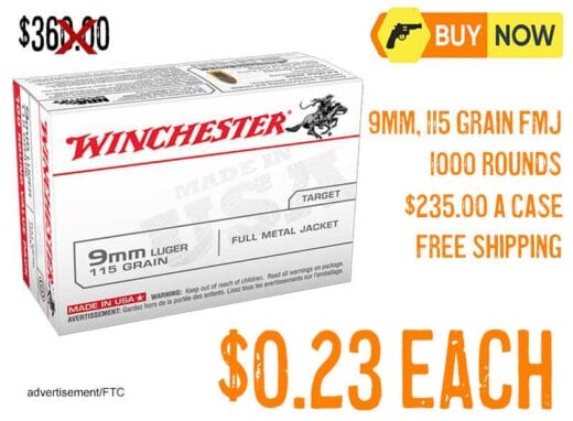 Winchester 9mm Luger 115Gr FMJ Ammo Value Pack lowest price marc2025