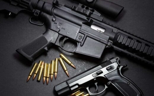 AR15 Semi Automatic Rifle 9mm handgun iStock-MariuszBlach 831433616